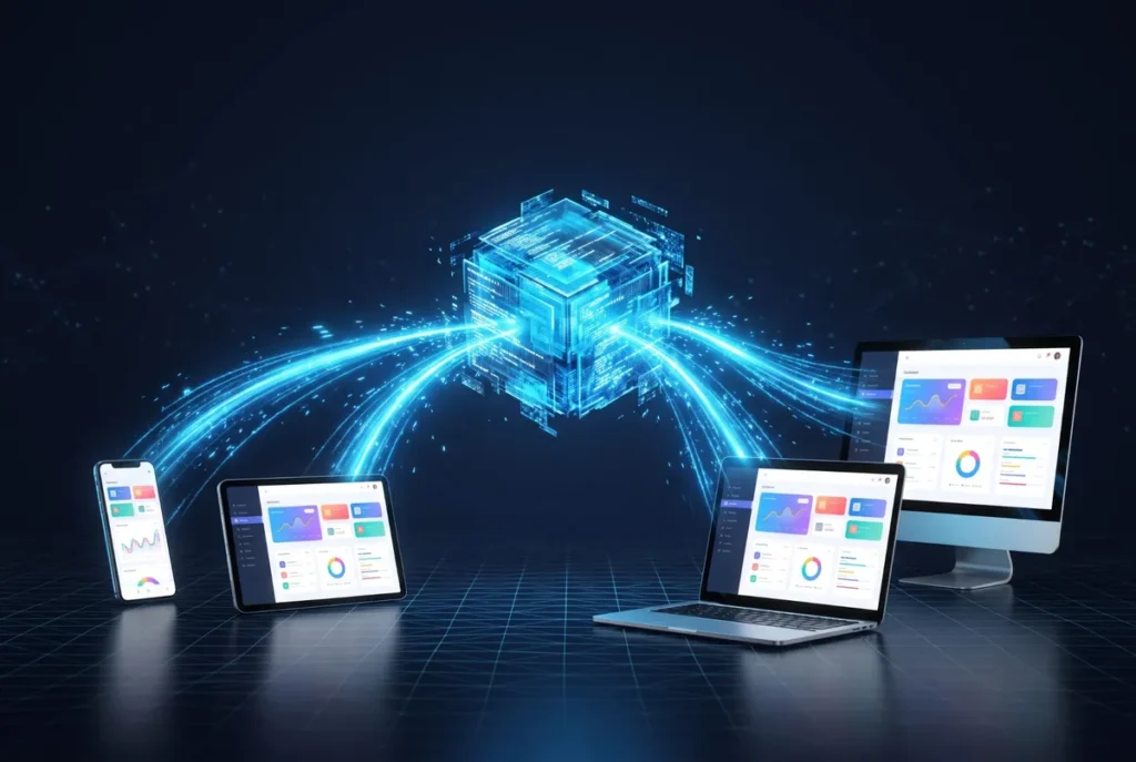 One codebase powering a phone, tablet, laptop and desktop